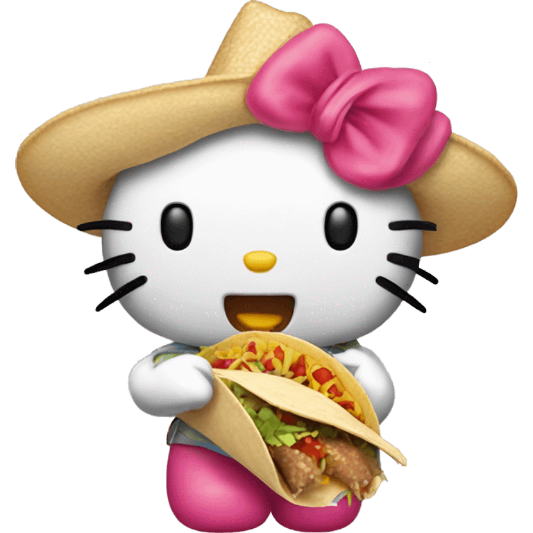 hello kitty eating tacos emoji