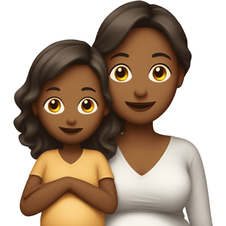 Pregnant woman with toddler boy  emoji