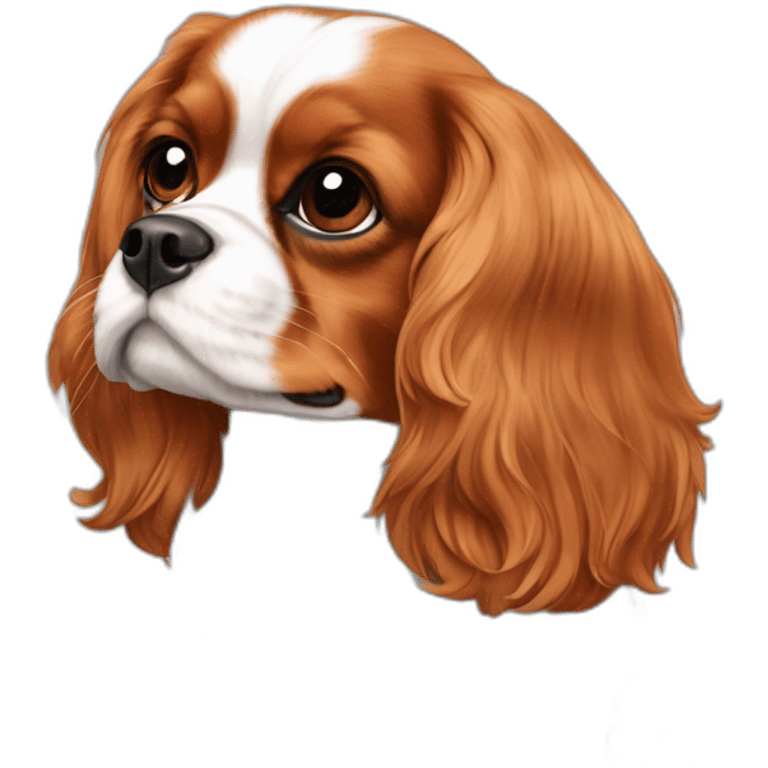 Un cavalier King Charles avec des papillons emoji