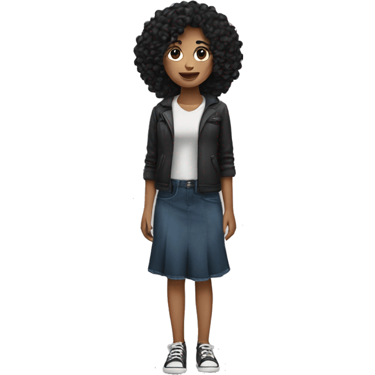 girl with black curly hair emoji