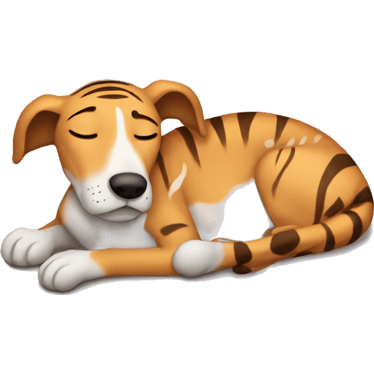 Fawn tiger greyhound sleep  emoji