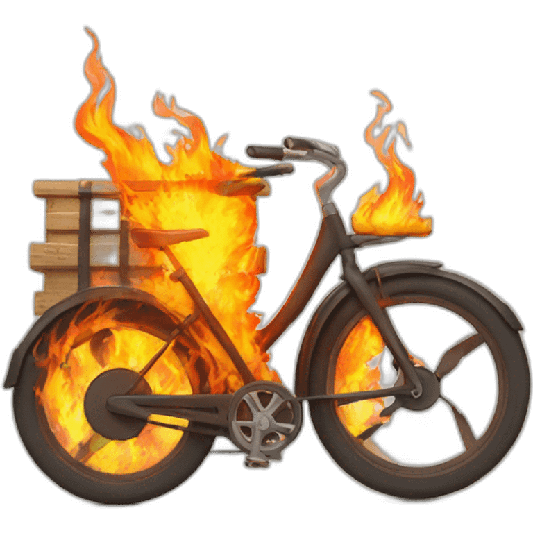 cargo bike on fire emoji