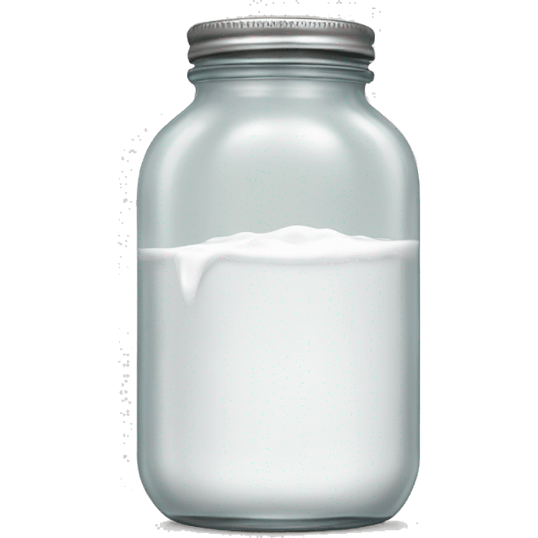 Jar full of a White liquid emoji