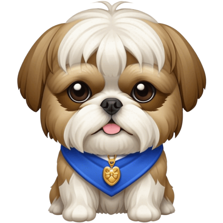 Shihtzu wearing a Josué emoji