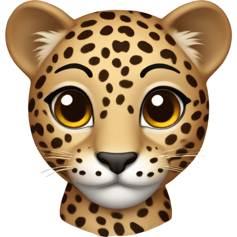 Cute Leopard with heart eyes emoji