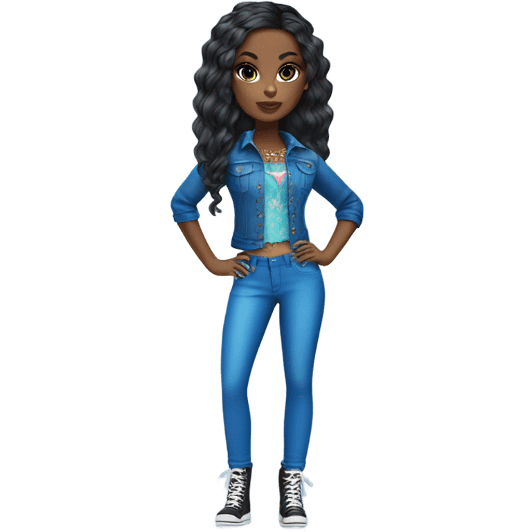 BratZ black girl in blue emoji