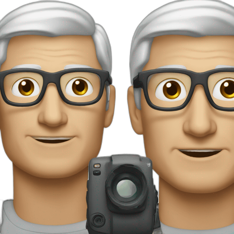 Tim Cook wearing a Vision Pro  emoji