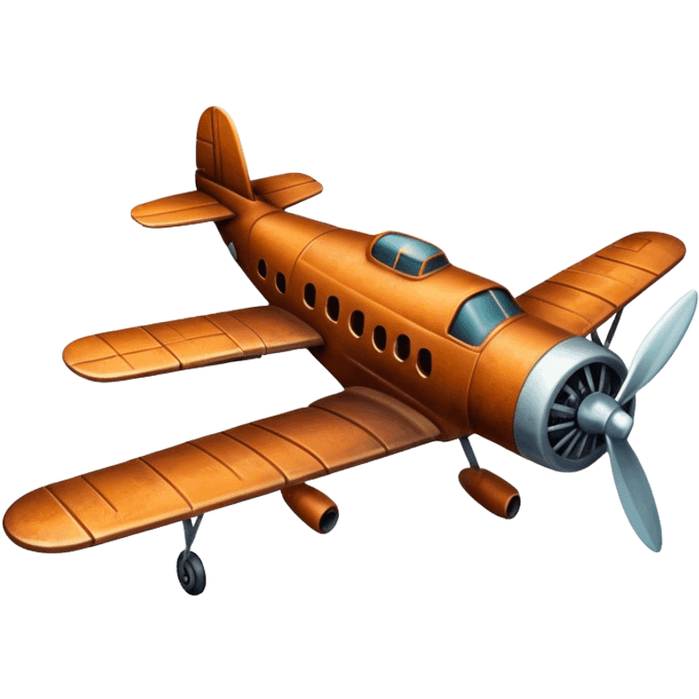 Old style rusty plane in air view emoji