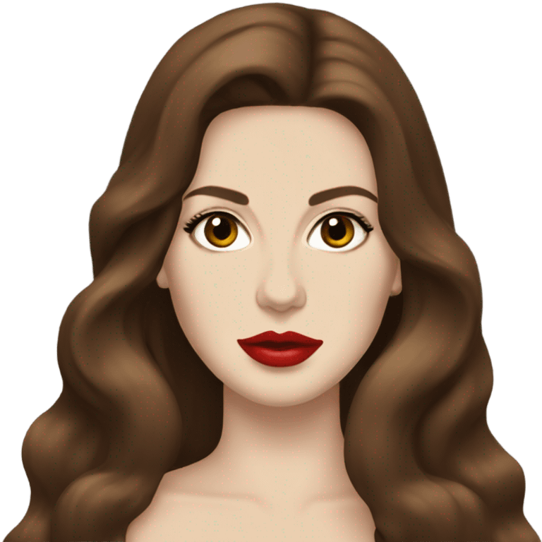 lana del rey Brown Long hair red lips emoji