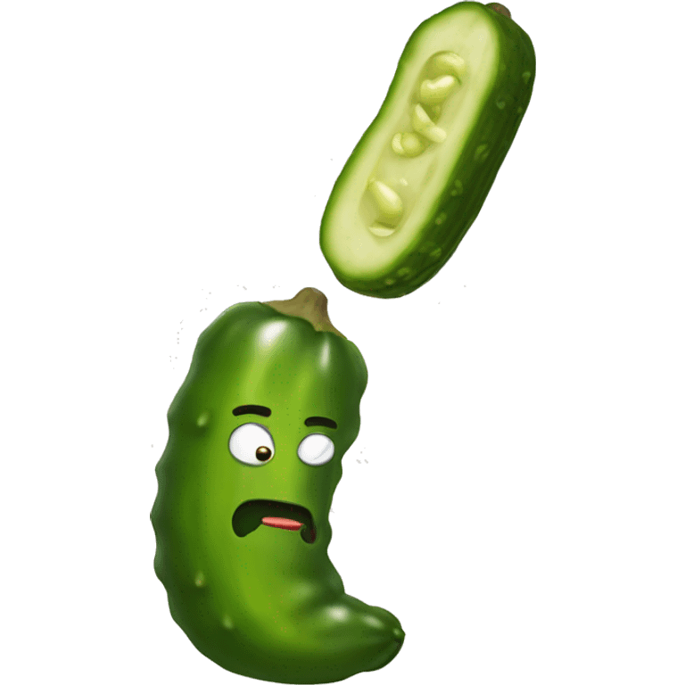 Pickle eating a pickle emoji