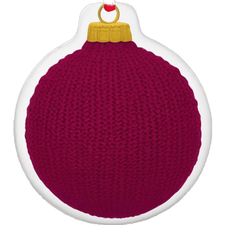 Wine red round knit Christmas ornament  emoji