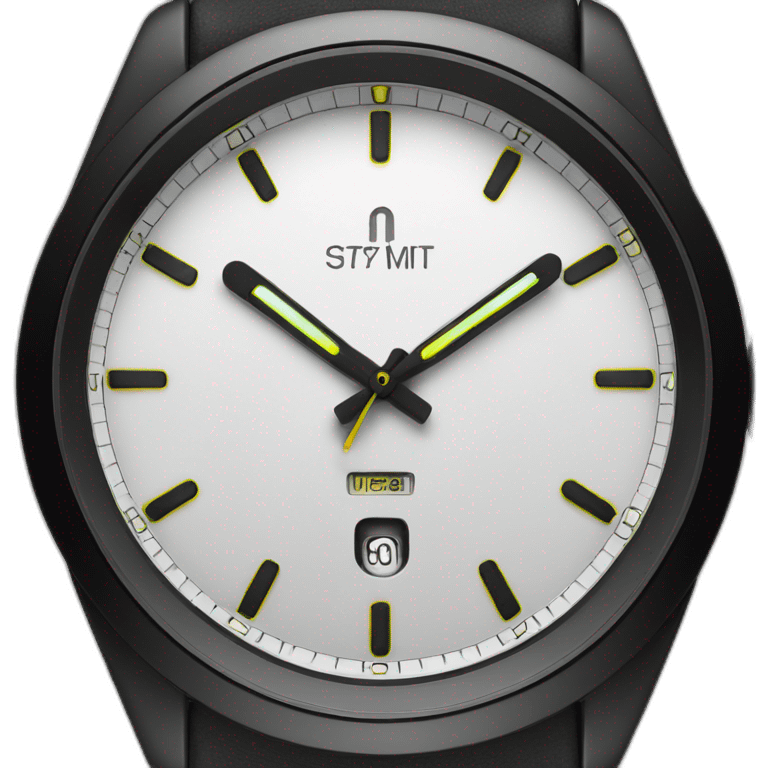 Black watch dial with glowing indexes, no number, no bezel emoji