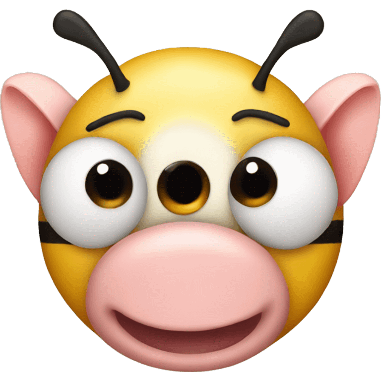 Bee with pig nose and tale emoji