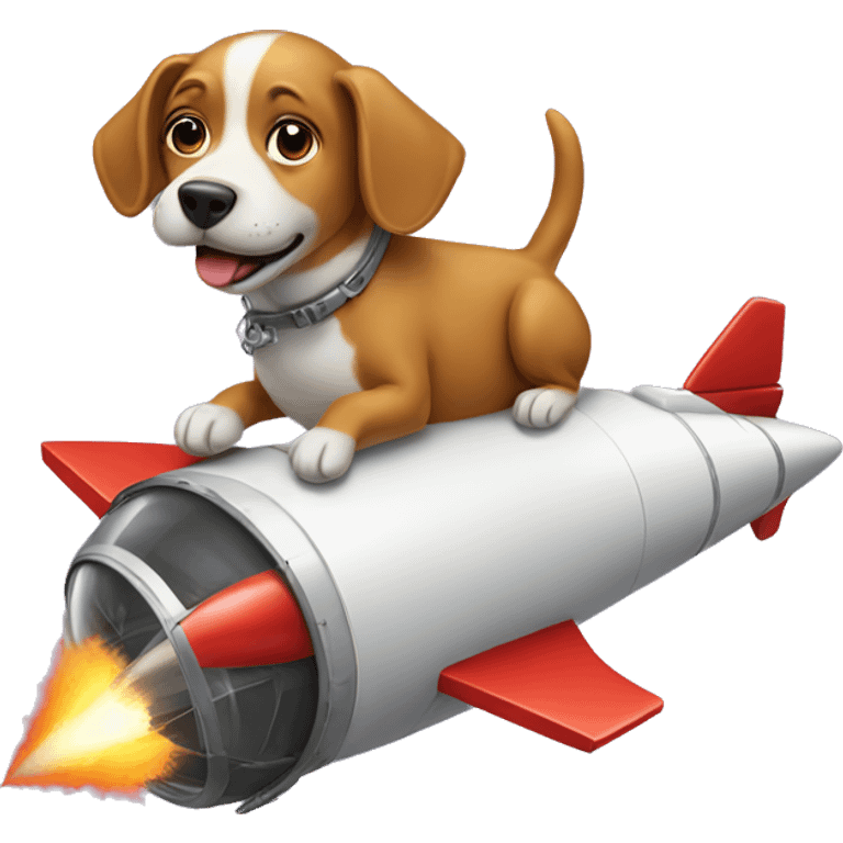 Dog on a rocket ship emoji