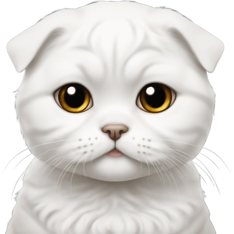 White scottish fold  mit einem mädchen mi schwarzen locken  emoji