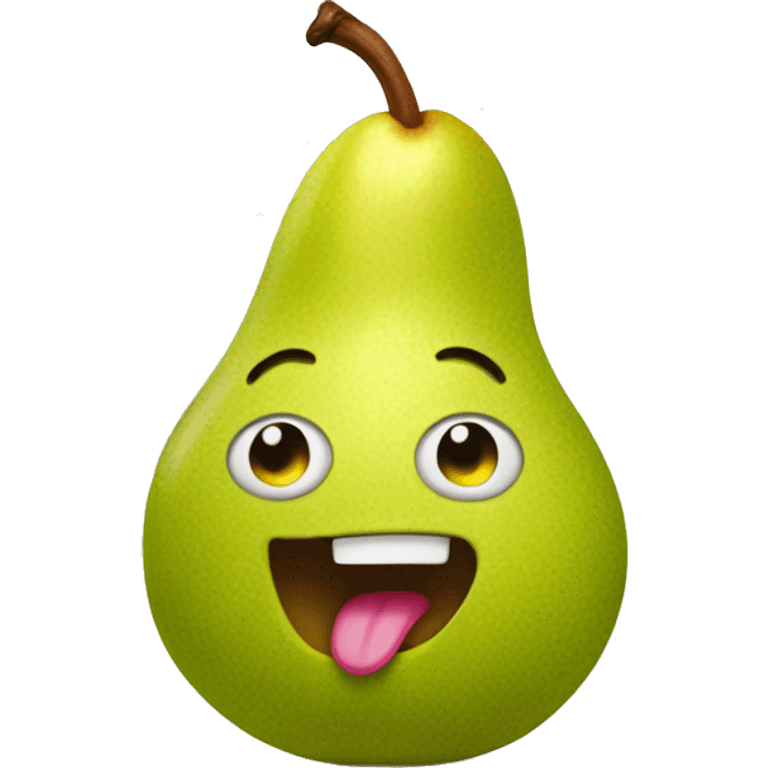 pear with big tongue out emoji