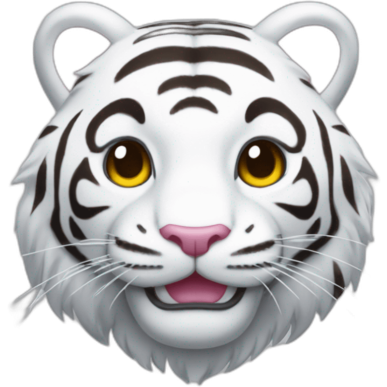 japanese Sanrio like white tiger mascot more simply emoji