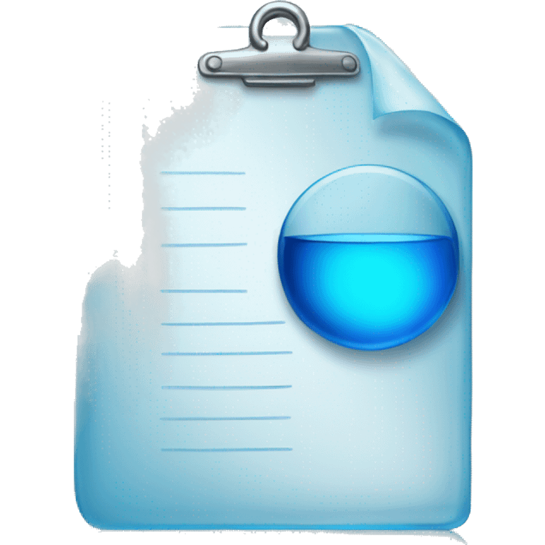 blue clear glass document emoji