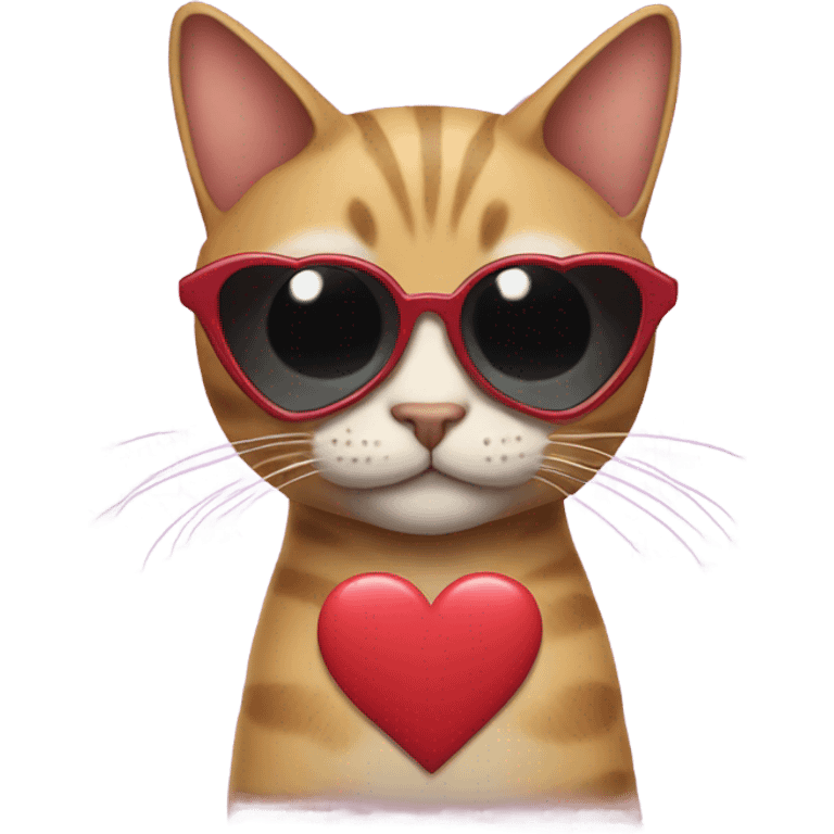 Cat with heart shaped sunglasses emoji