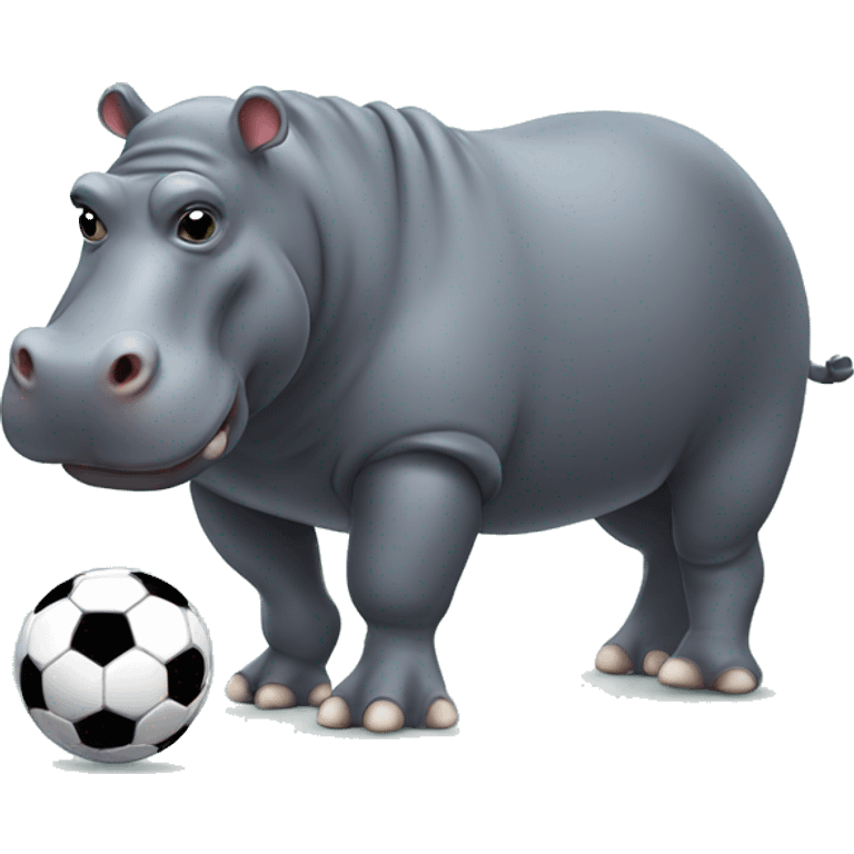 hippo as soccer player emoji