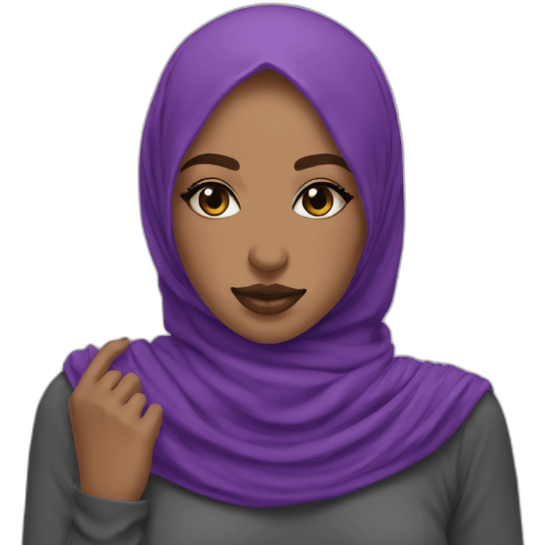 Rainbow hijab kissing purple hijab emoji