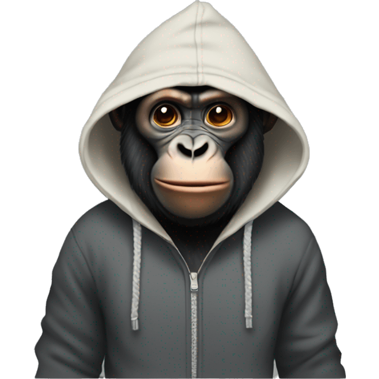 Gorrila with a hoodie emoji