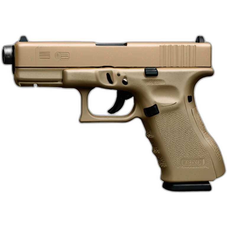 beige glock 17 with silencer muzzle emoji