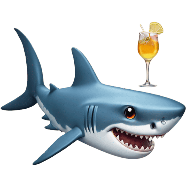 Shark holding a drink emoji