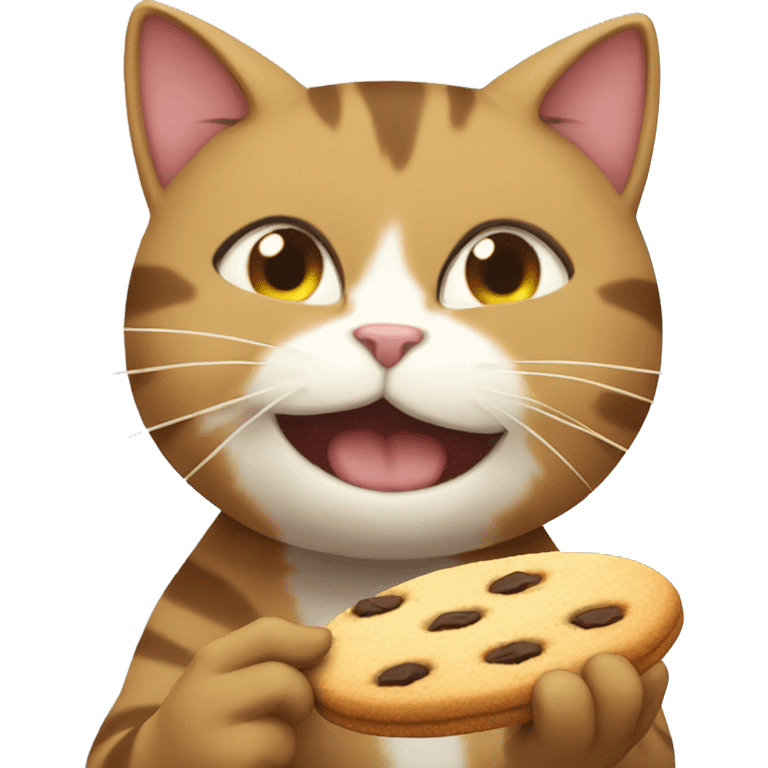 Anime cat eating a cookie  emoji