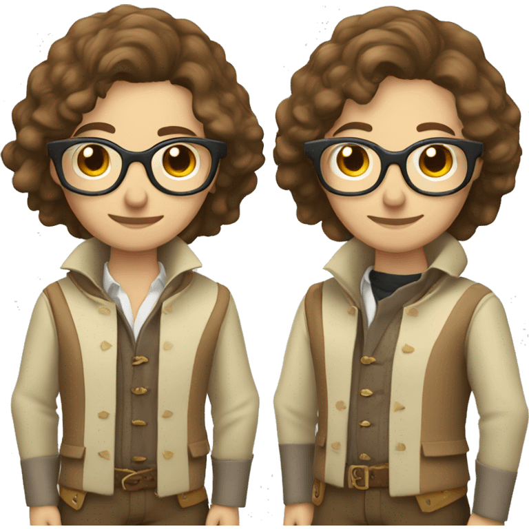 Musketeer beige jacket short brown hair garden glasses emoji