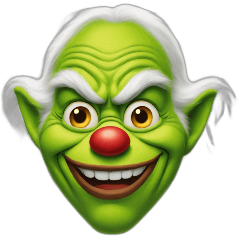 The grinch clown make up emoji