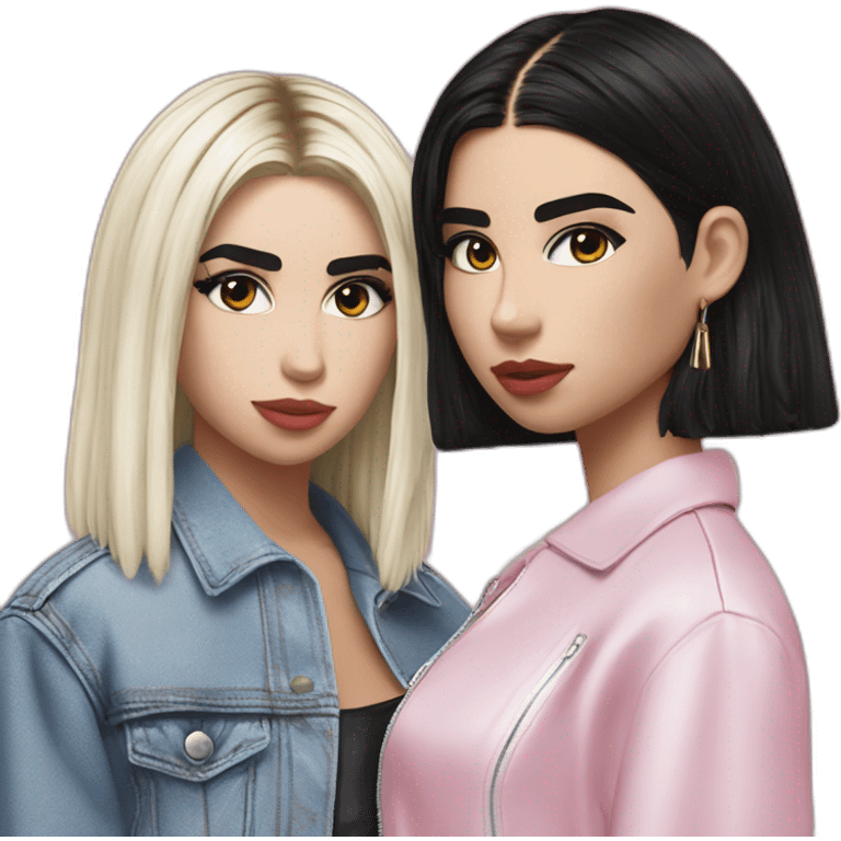 Dua Lipa and Angele emoji