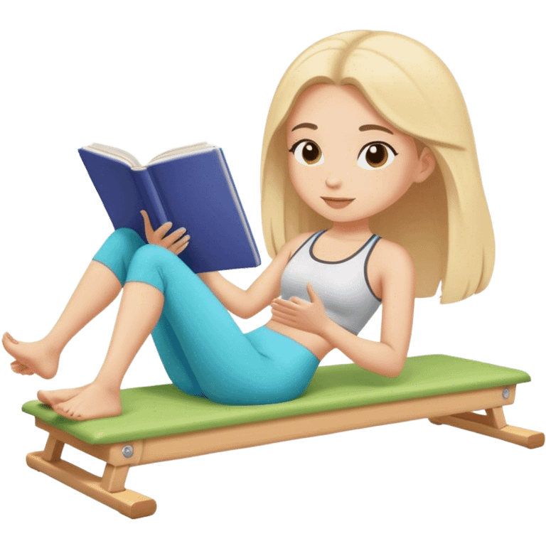 Pilates girl reading  emoji