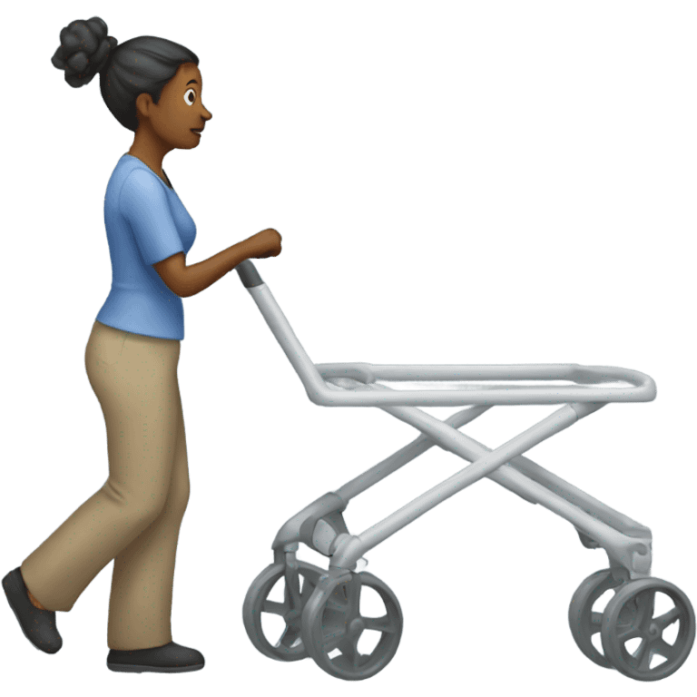 Woman using walker emoji