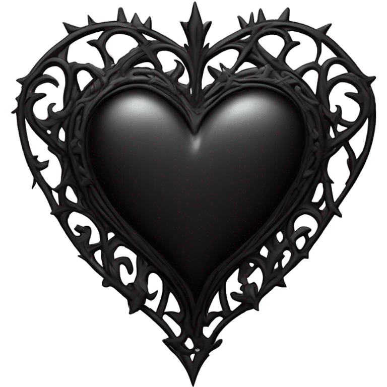 black gothic heart emoji