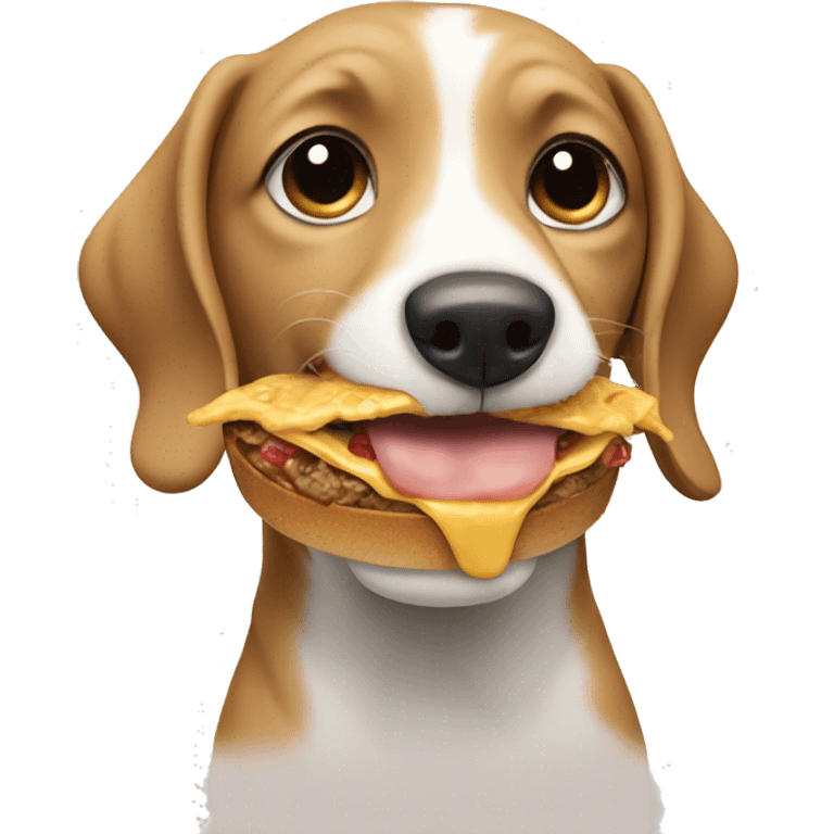 a dog eating a meal emoji