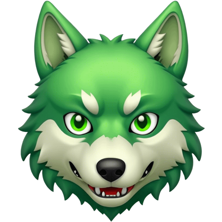 Scary Green Wolf emoji