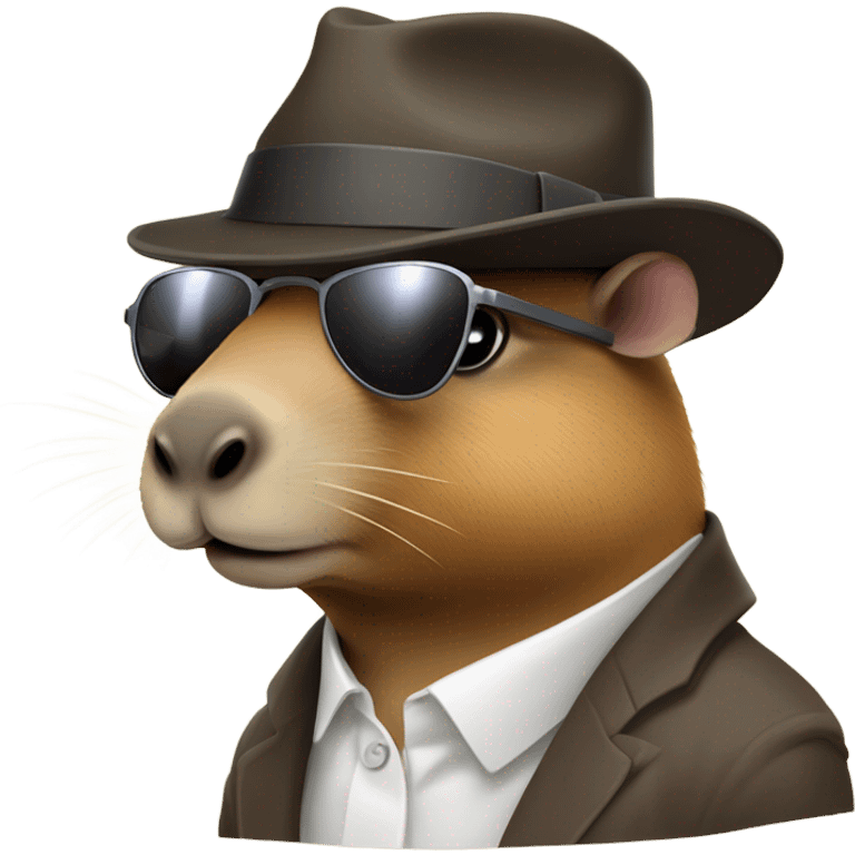 capybara secret agent fedora emoji