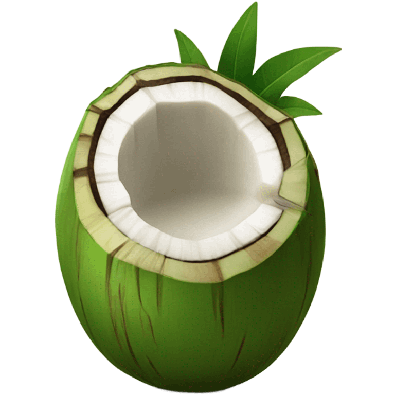   Whole green coconut drinkable emoji