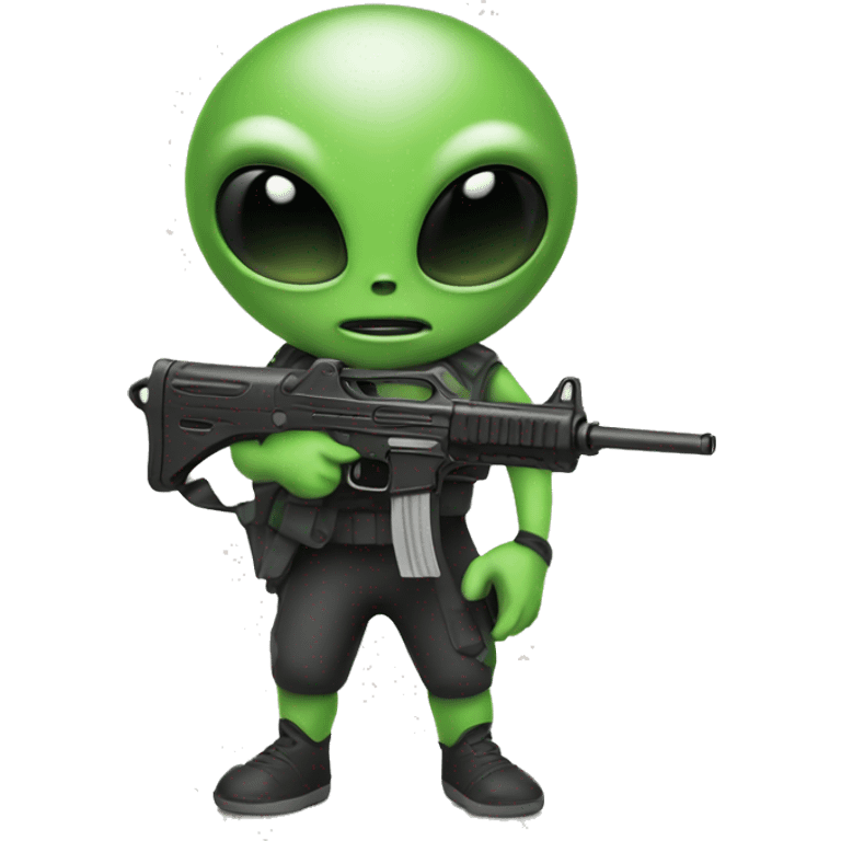 Alien with gun emoji