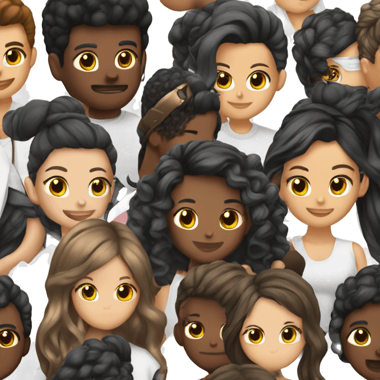 Emojis para chicas y chicos gamer color de cabello negro con auriculares tono de piel blanca para tiktok emoji