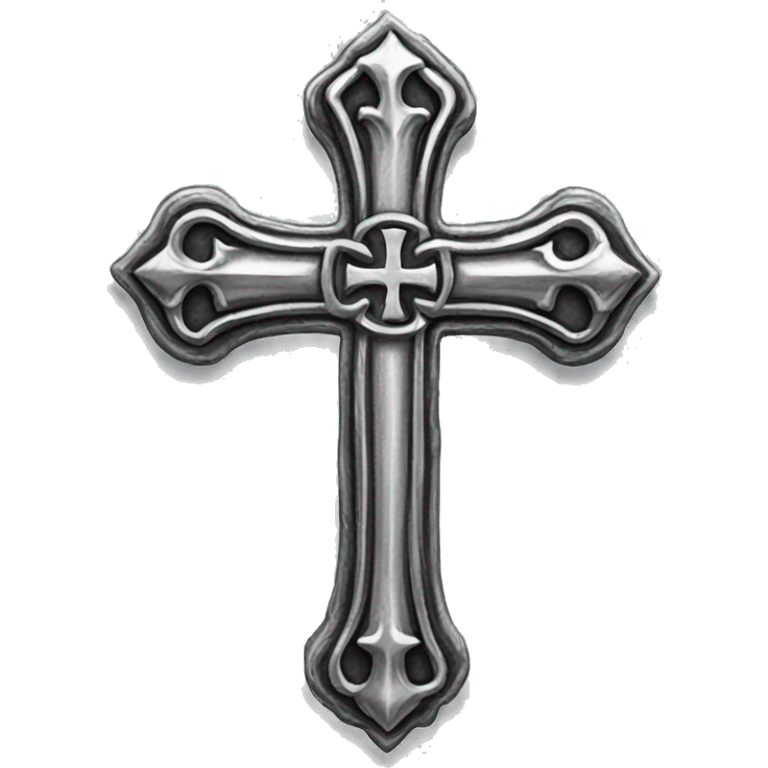 Silver gothic cross emoji