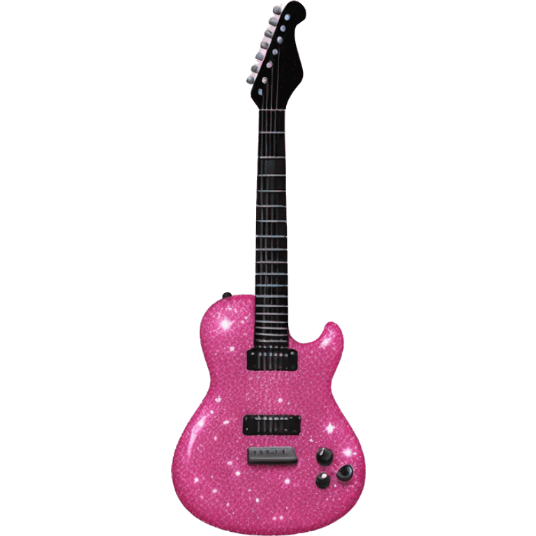 Pink glitter guitar  emoji