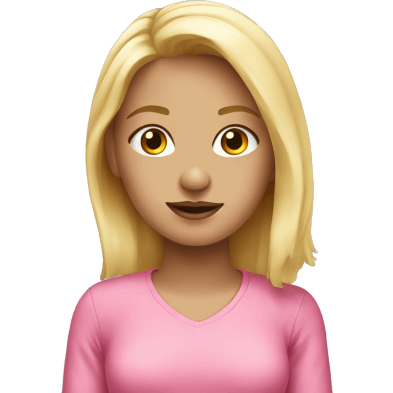 Blonde girl in pink emoji