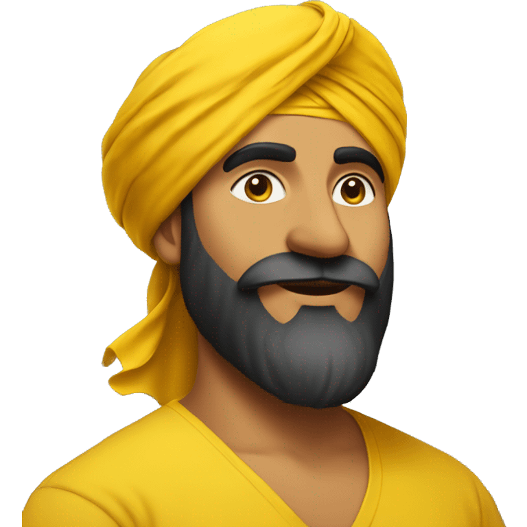 Punjabi guy in yellow turban, with beard  emoji