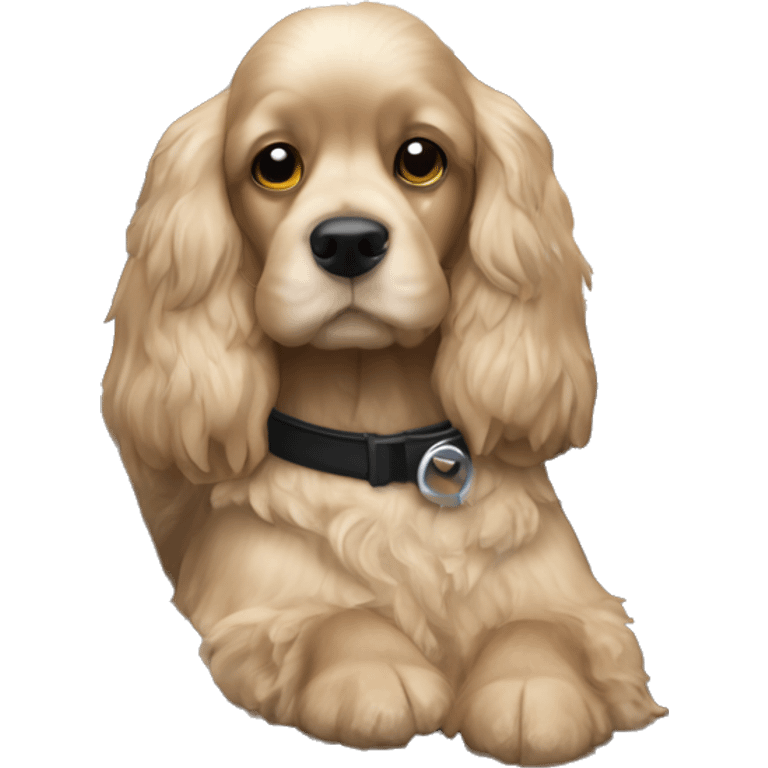 Light Cocker Spaniel driving a Black Mazda 2 emoji