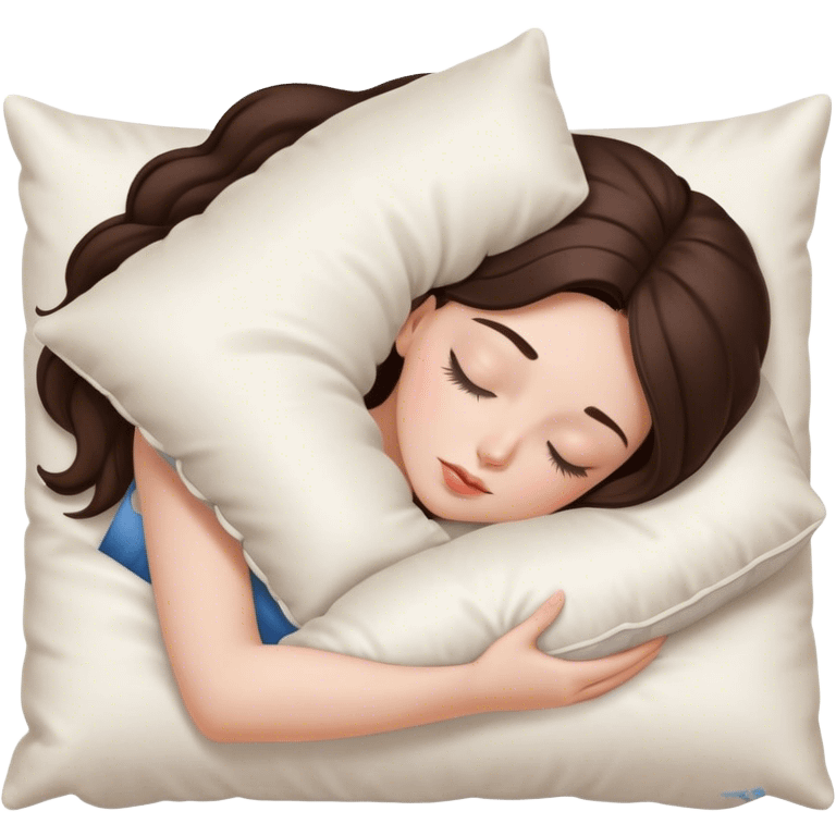 sleeping beauty brunette white girl with a silk pillow emoji