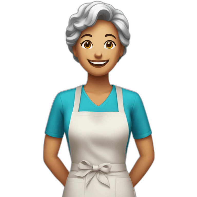 happy mom in apron emoji