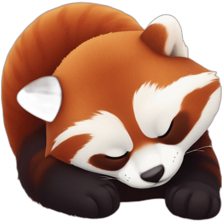 the red panda is sleeping emoji