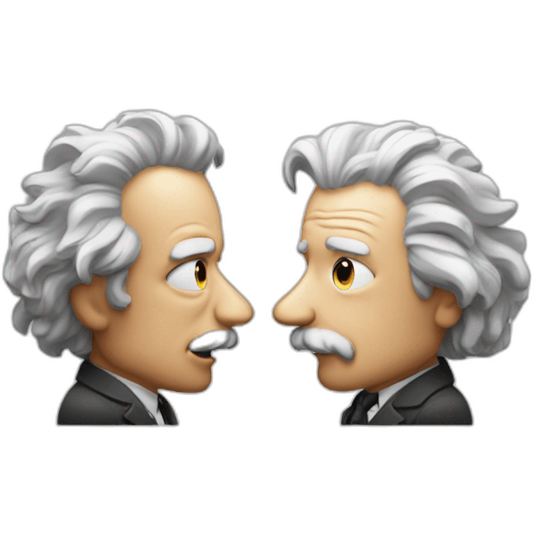 Newton argue with Einstein emoji